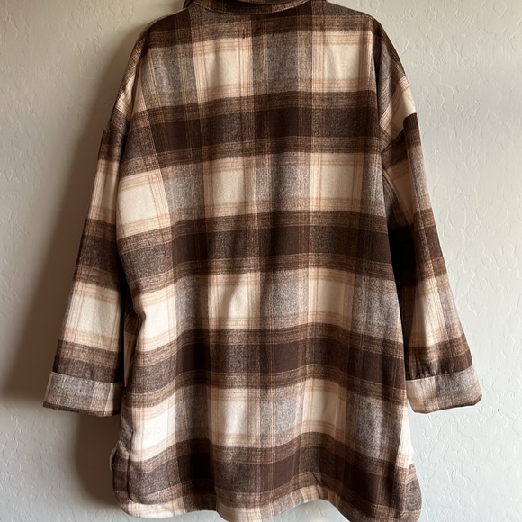 Banana Republic Ladies' Shirt Jacket - BROWN PLAID SIZE XXL - Picture 9 of 15